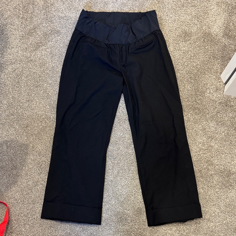 GAP maternity Women's Black Wide-Leg Trousers